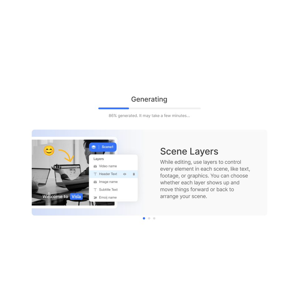 Preview of an auto-generated new feature onboarding video using Visla AI